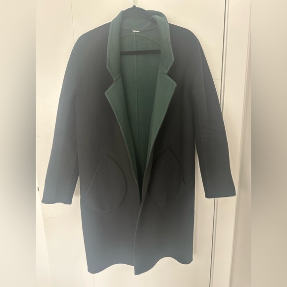 Kit and Ace Reversible Wool Cashmere Jacket Green Black S/M Tailored Coat - Picture 3 of 12